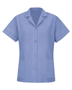 Red Kap TP23 Women 's Loose Fit Short Sleeve Button Smock at GotApparel