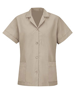 Red Kap TP23 Women 's Loose Fit Short Sleeve Button Smock at GotApparel