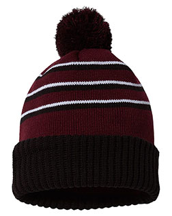 Richardson 134 Unisex Stripe Pom Cuffed Beanie at GotApparel