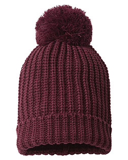 Richardson 143R Unisex Chunky Cable With Cuff & Pom Beanie at GotApparel