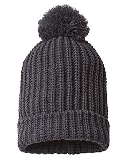 Richardson 143R Unisex Chunky Cable With Cuff & Pom Beanie at GotApparel