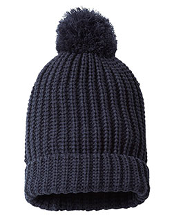 Richardson 143R Unisex Chunky Cable With Cuff & Pom Beanie at GotApparel