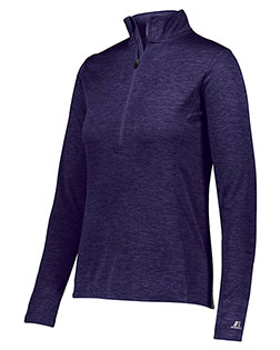 Russell Athletic QZ7EAX Women 's Striated Quarter-Zip Pullover at GotApparel
