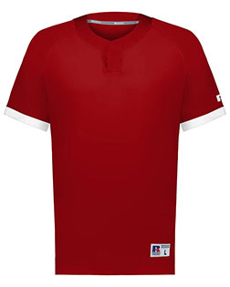 Russell Athletic R02X3M Baseline Covered Placket Baseball Jersey at GotApparel