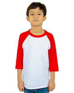 Shaka Wear SHRAGY Youth Three-Quarter Sleeve Raglan at GotApparel