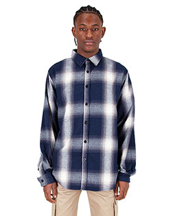 Shaka Wear SHHFS  Men's Plaid Flannel Overshirt at GotApparel