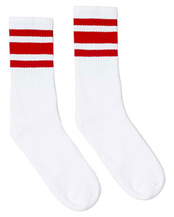 SOCCO SC100 USA-Made Striped Crew Socks at GotApparel