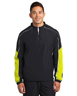 Sport-Tek JST64 Men Piped Colorblock 1/4-Zip Wind Shirt at GotApparel