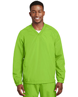 Sport-Tek JST72 Men V-Neck Raglan Wind Shirt at GotApparel