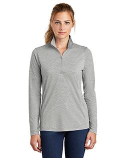 Sport-Tek LST407 Ladies 4.4 oz PosiCharge Tri-Blend Wicking 1/4-Zip Pullover at GotApparel