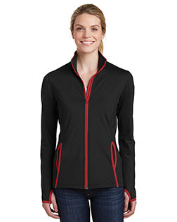 Sport-Tek® LST853 Women Stretch Contrast Full-Zip Jacket at GotApparel