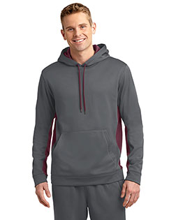 Sport-Tek® ST235 Men Sport-Wick Fleece Colorblock Hooded Pullover at GotApparel