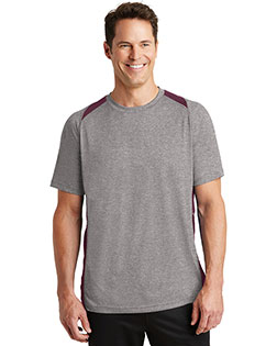 Sport-Tek® ST361 Men Heather Colorblock Contender Tee at GotApparel