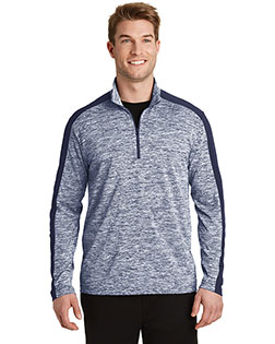 Sport-Tek® ST397 Men PosiCharge® Electric Heather Colorblock 1/4-Zip at GotApparel