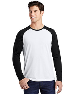 Sport-Tek ST400LS Men Long Sleeve Tri-Blend Wicking Raglan Tee at GotApparel