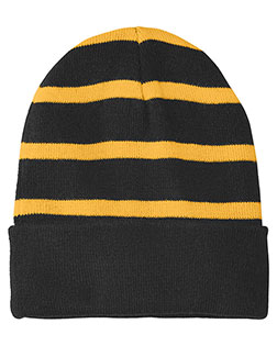 Sport-Tek® STC31 Unisex Striped Beanie With Solid Band at GotApparel