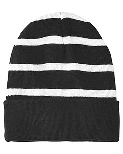 Sport-Tek® STC31 Unisex Striped Beanie With Solid Band at GotApparel