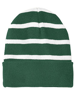 Sport-Tek® STC31 Unisex Striped Beanie With Solid Band at GotApparel