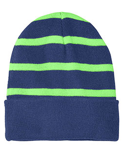 Sport-Tek® STC31 Unisex   Striped Beanie With Solid Band at GotApparel