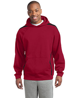 Sport-Tek® TST265 Men Tall Sleeve Stripe Pullover Hooded Sweatshirt at GotApparel