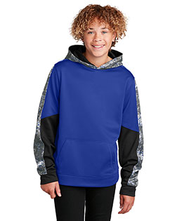 Sport-Tek® YST231 Youth Sport-Wick  Mineral Freeze Fleece Colorblock Hooded Pullover at GotApparel