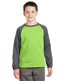 Sport-Tek® YST242 Boys Raglan Colorblock Fleece Crewneck at GotApparel