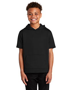 Sport-Tek YST251 Boys ®<sup> ®</Sup> Youth Sport-Wick<sup> ®</Sup> Fleece Short Sleeve Hooded Pullover. at GotApparel