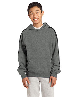 Sport-Tek® YST265 Boys Sleeve Stripe Pullover Hooded Sweatshirt at GotApparel