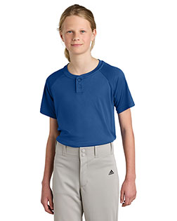 Sport-Tek ® Youth PosiCharge ® Competitor ™ 2-Button Henley YST359 at GotApparel