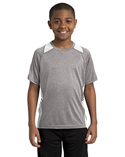 Sport-Tek® YST361 Boys Heather Colorblock Contender Tee at GotApparel