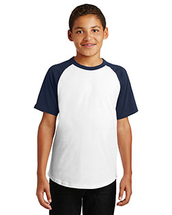 Sport-Tek® YT201 Boys Short-Sleeve Colorblock Raglan Jersey at GotApparel