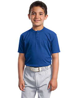 Sport-Tek® YT210 Boys Short-Sleeve Henley at GotApparel