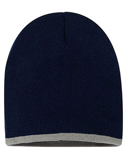 Sportsman SP09 Unisex 8 Inch Bottom Striped Knit Cap at GotApparel