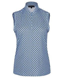 Swannies Golf SW8100L Women's Amber Quarter-Zip Sleeveless Polo at GotApparel