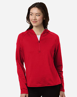 Team 365 TT200W Women's Qualify Quarter-Zip Hooded Pullover at GotApparel