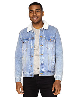 Threadfast Apparel 372J Men Sherpa-Lined Denim Jacket at GotApparel