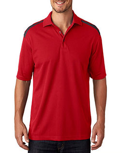 UltraClub 8215 Men Cool & Dry 2-Tone Mesh Pique Polo at GotApparel