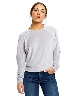 US Blanks US538 Ladies 7.6 oz Velour Long Sleeve Crop T-Shirt at GotApparel
