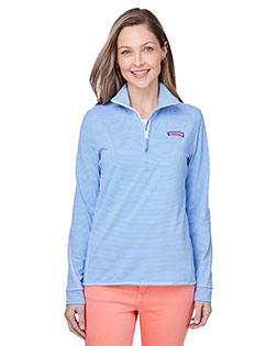 Vineyard Vines K002521 Women's Microstripe Sankaty Half-Zip Pullover at GotApparel