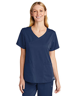 Custom Embroidered Wonderwink<sup>®</Sup> Women's Premiere Flex<sup>™</Sup> Mock Wrap Top WW4268 at GotApparel