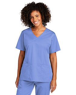 Custom Embroidered Wonderwink<sup>®</Sup> Women's Workflex<sup>™</Sup> Mock Wrap Top WW4760 at GotApparel